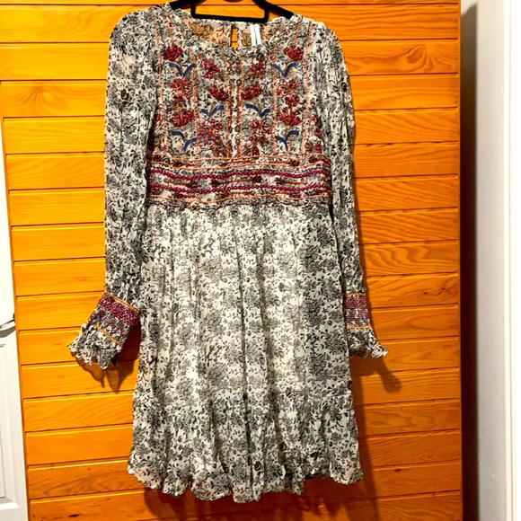 Anthropologie Dresses & Skirts - Anthropologie Beaded and Embroidered Chiffon Dress NWOT Never Worn